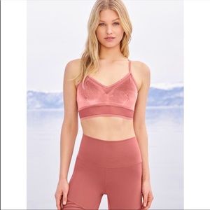 Alo Yoga Luxe Velvet Rosewood Pink Bra